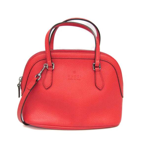 GUCCI Red Leather Shoulder Bag